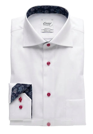 White Contrast Details Shirt