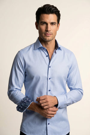 Sky Contrast Details Shirt