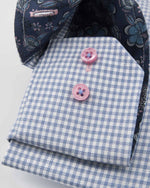 Load image into Gallery viewer, Blue Checked Contrast Details Shirt
