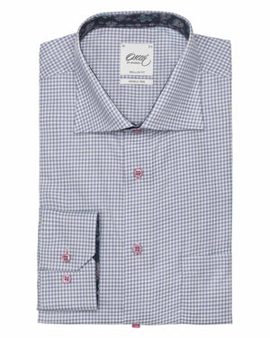 Blue Checked Contrast Details Shirt
