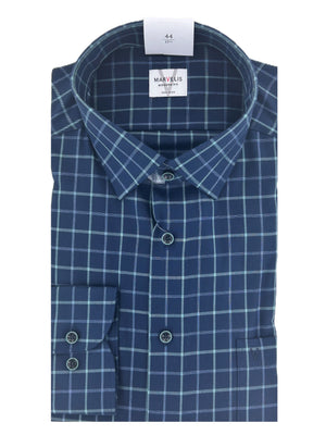 Navy Check Print  Shirt