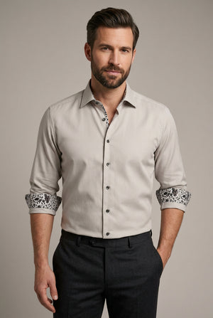 Beige Diagonal Twill Shirt