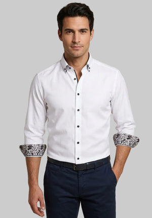 White Double Collar Shirt