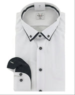 Load image into Gallery viewer, White Double Collar  Pin Dot Shirt
