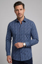 Load image into Gallery viewer, Blue Floral Print Shirt
