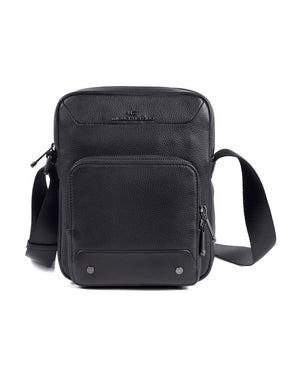 Black Leather Man Bag
