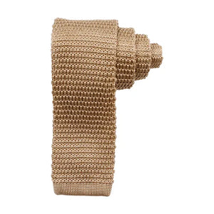 Beige Silk Knitted Tie