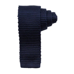 Navy Silk Knitted Tie