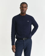 Load image into Gallery viewer, Navy Cable Knit Jumper
