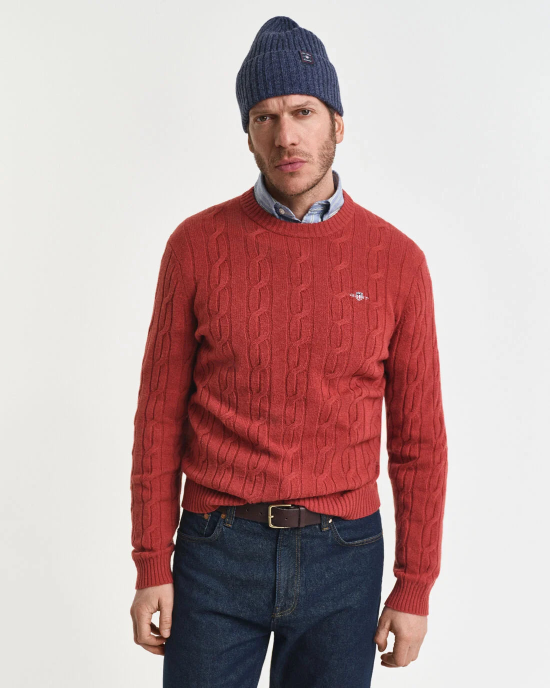 Rust Cable Knit Jumper