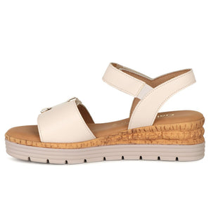 Beige Shout Wedge Heel Sandals