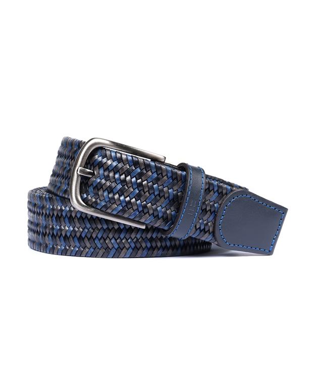 Navy Plaited Belt