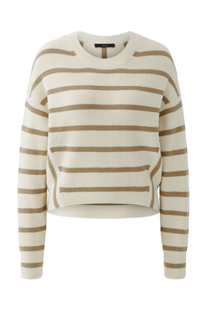 White Camel Stripe Jumper