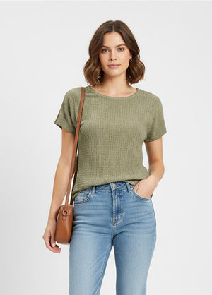 Khaki Textured Top