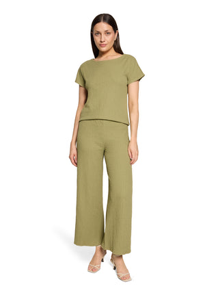Khaki Textured Trousers