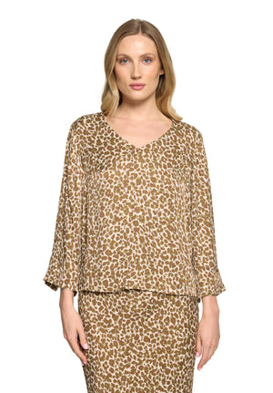 Brown Animal Print Top
