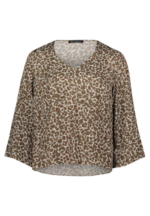 Brown Animal Print Top