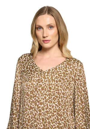 Brown Animal Print Top
