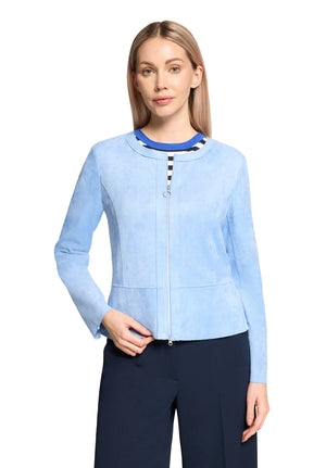 Blue Faux Suede Jacket