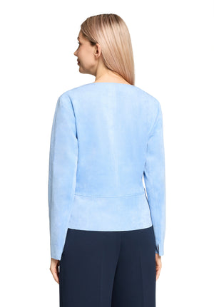 Blue Faux Suede Jacket