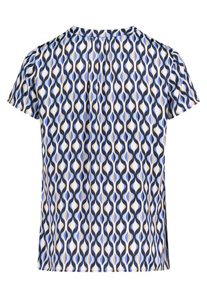 V-Neck Geo Print Blouse