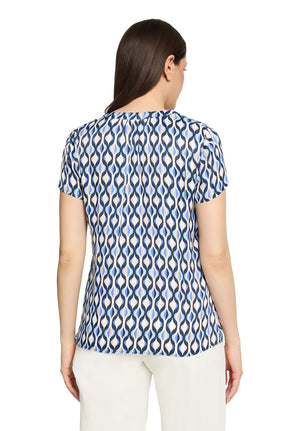 V-Neck Geo Print Blouse