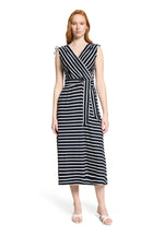 Load image into Gallery viewer, Navy Striped Midi Dress
