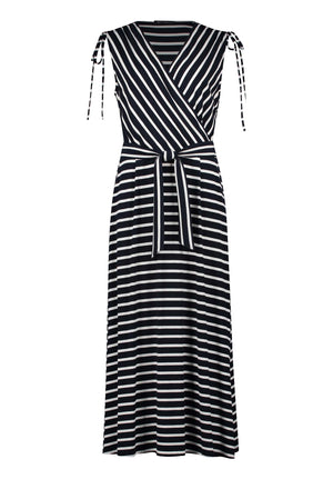 Navy Striped Midi Dress