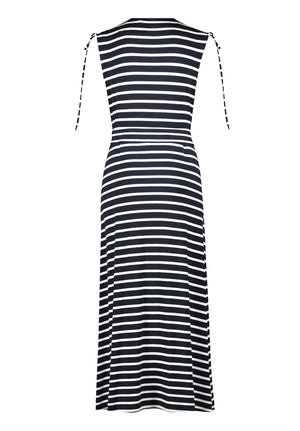 Navy Striped Midi Dress