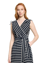 Load image into Gallery viewer, Navy Striped Midi Dress
