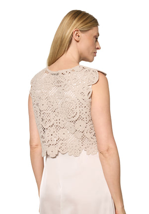 Beige Crochet Dress