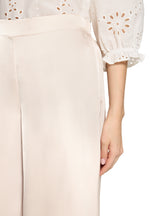 Load image into Gallery viewer, Beige Satin Finish Trousers
