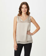 Load image into Gallery viewer, Taupe Satin Blouse
