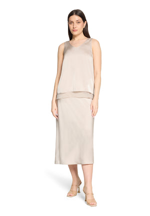 Beige Satin Finish Skirt