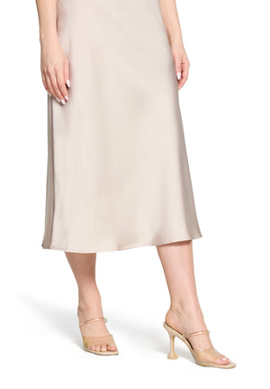 Beige Satin Finish Skirt