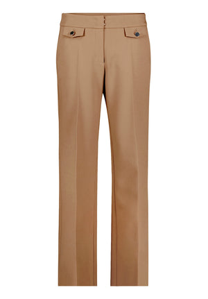 Tan Elegant Stretch Trousers