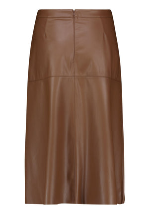 Tan Faux Leather Skirt