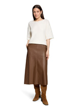 Load image into Gallery viewer, Tan Faux Leather Skirt
