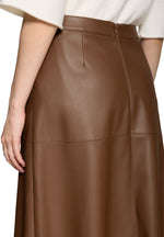 Load image into Gallery viewer, Tan Faux Leather Skirt
