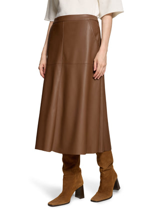 Tan Faux Leather Skirt
