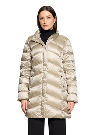 Beige Quilted Down Jacket