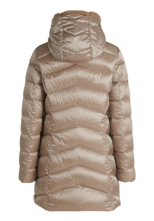 Beige Quilted Down Jacket