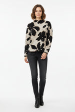 Load image into Gallery viewer, Black Beige Floral Print Jumper
