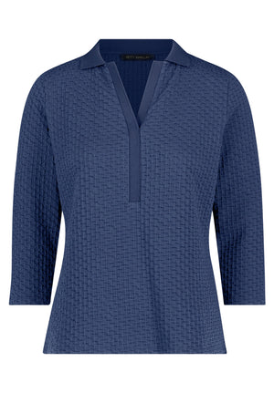 Blue Basic Textured T-Shirt