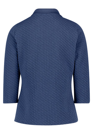 Blue Basic Textured T-Shirt