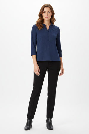 Blue Basic Textured T-Shirt