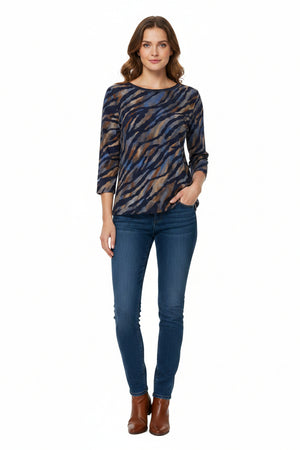Blue Animal Print Sweatshirt