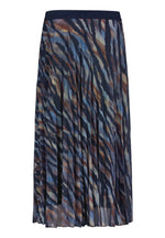 Load image into Gallery viewer, Blue Animal Print Pleated Skirt
