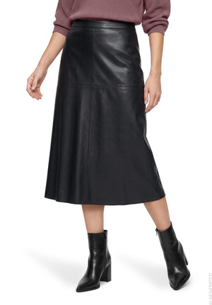 Black Faux Leather Skirt