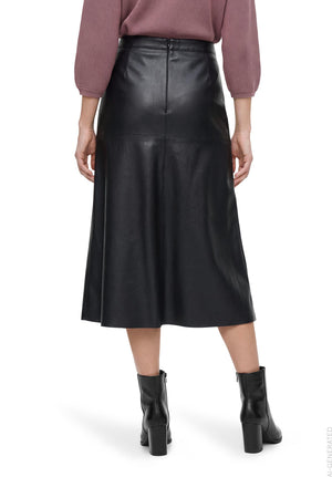 Black Faux Leather Skirt